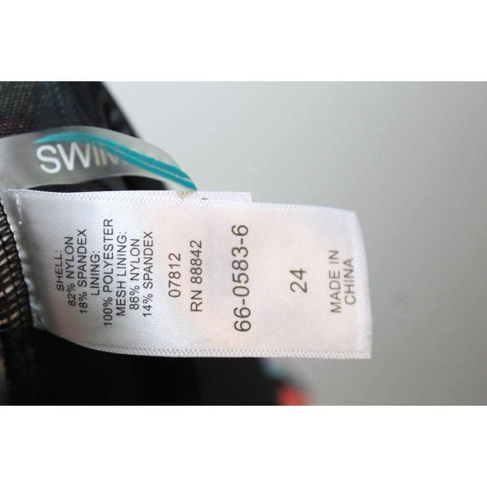 Swim 365 Tropical Floral Sarong Front One Piece Swimsuit Plus Size 24 H14334 - Picture 10 of 12